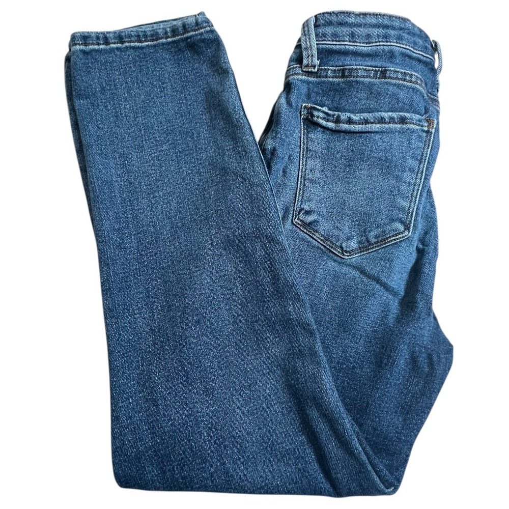 Evereve Womens 25 The Ever Straight Medium Wash Mid Rise Jeans